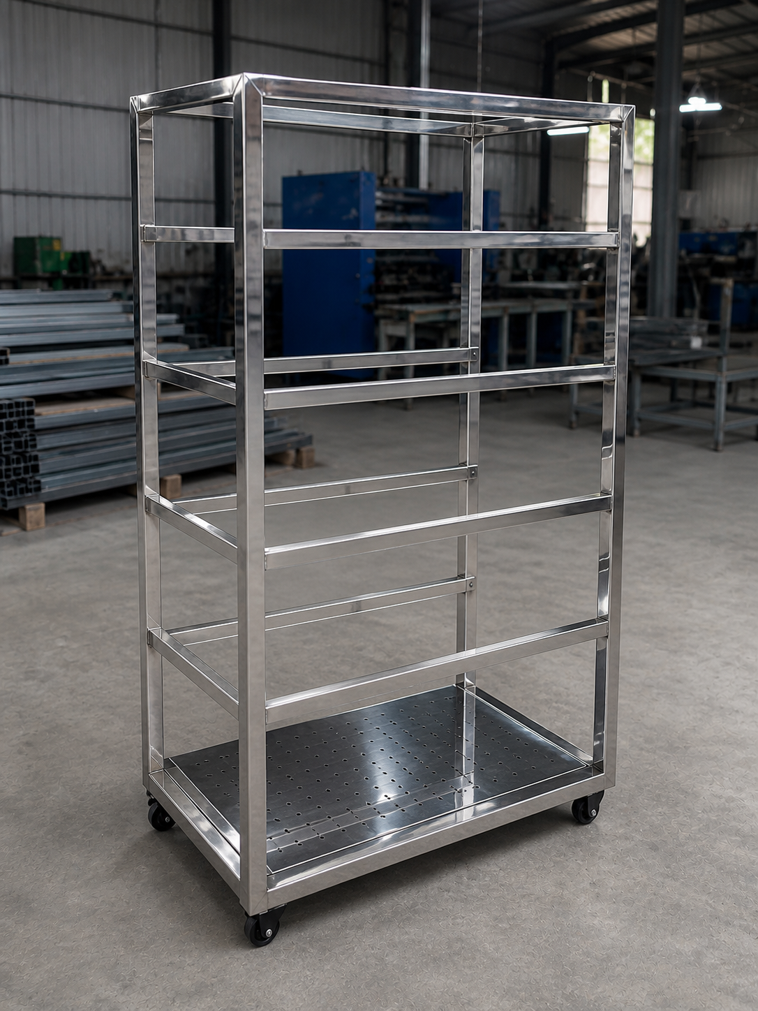 Xe đẩy khay inox nhiều tầng